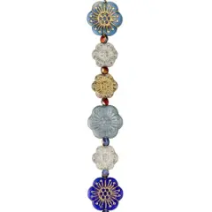 Blue Garden Czech Glass Flower Bead Mix by Bead Landing&trade;