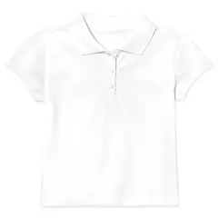 Galaxy by Harvic Short Sleeve Stretch Girl&rsquo;s Pique Polo Shirt White