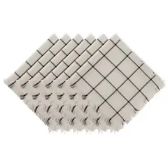 DII&reg; Black Check Fringed Cloth Dinner Napkins, 6ct.