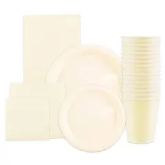 JAM Paper Party Tableware Assortment Pack Ivory