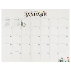 TF Publishing Large 2025 Floral Monthly Blotter Desk Pad Calendar