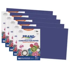 Prang&reg; 12" x 18" Construction Paper, 5 Packs of 50 Sheets Blue