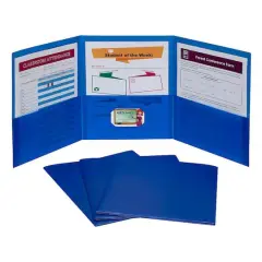 C-Line&reg; Blue 3-Pocket Poly Portfolios, 24ct.