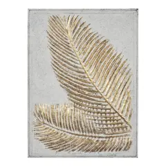 31" Gold Contemporary Feather Wall D&eacute;cor