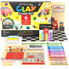 Arteza&reg; Kids Car Garage Medium Stage Clay Kit, 72 pcs