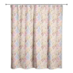 Wild Flower Floral Shower Curtain Pink