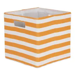 DII&reg; 11" Polyester Stripes Storage Cube Pumpkin Spice
