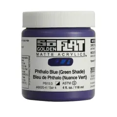Golden&reg; SoFlat Matte Acrylic Paint, 4oz. Phthalo Blue (Green Shade)