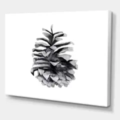 Designart - Conifer Cone Monochrome - Traditional Canvas Wall Art Print