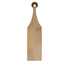 Hello Honey&reg; Mango Wood Cutting Board with Braided Leather Handle