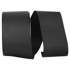 JAM Paper 3" Grosgrain Texture Wired Ribbon Black