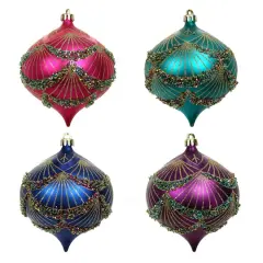 4 Pack 4.7" Jewels & Jolly Shatterproof Onion Ornaments by Ashland&reg;