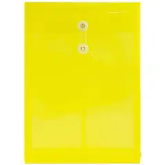JAM Paper Legal Size Plastic Envelopes with Button & String Tie Closure, 12ct. Yellow