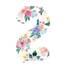 34" Floral Number Foil Balloon 2
