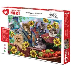 Hart Puzzles Sunflower Kittens by Bob Giordano 1,000 Piece Jigsaw Puzzle