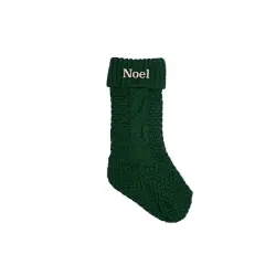 18" Noel Serif Stocking Green