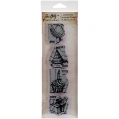 Stampers Anonymous Tim Holtz&reg; Mini Blueprints Birthday Strip Cling Stamp Set