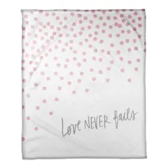 Love Never Fails Pink Throw Blanket