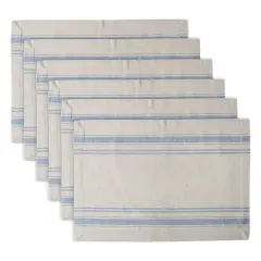 DII&reg; French Stripe Placemats, 6ct. Nautical Blue