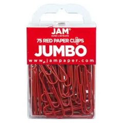 JAM Paper Jumbo Paper Clips Red