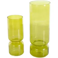 Green Modern Round Glass Vase Set