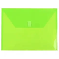 JAM Paper 9.75" x 13" Plastic Hook & Loop Closure Envelopes, 12ct. Lime Green
