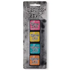 Tim Holtz&reg; Distress Ink Pad Mini Kit no 1 Picked Raspberry/Mustard Seed/Peacock Feathers/Spiced Marmalade