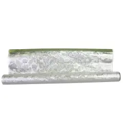JAM Paper Floral Foil Wrapping Paper, 20" x 30ft. Silver