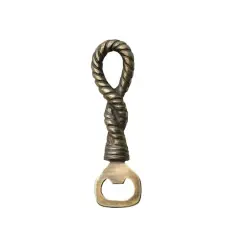 Hello Honey&reg; 5.75" Gold Nautical Rope Antique Bottle Opener