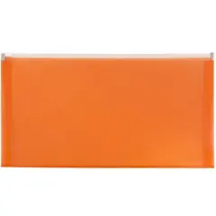 JAM Paper 5" x 10" Plastic Zip Closure Envelopes, 12ct. Orange