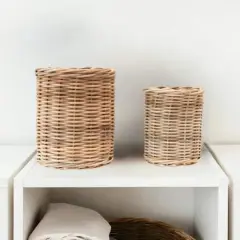 Hello Honey&reg; Natural Hand-Woven Wicker Basket Set