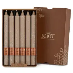 Root Candles 9" Unscented Timberline&trade; Arista&trade; Taper Candles, 12ct. Taupe
