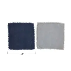 Hello Honey&reg; Navy & Light Blue Linen Blend Napkins Set