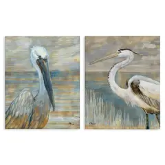 Stupell Industries Sea Birds Abstract Beach Canvas Wall Art Set