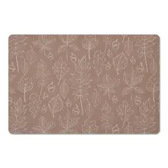 Dusty Rose Leaf Pattern Floor Mat