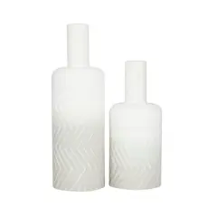White Metal Modern Vase Set