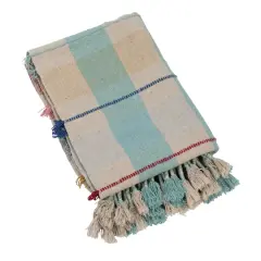Hello Honey&reg; Multicolor Plaid Braided Fringe Throw Blanket