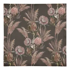 Protea Blooms Cotton Twill Napkin Charcoal