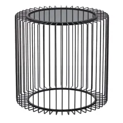 20" Black Contemporary Metal Accent Table