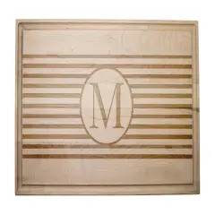 Stripe Monogram Maple Cutting Board