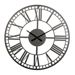 28" Black Metal Contemporary Wall Clock