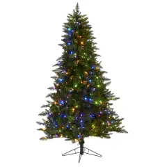 6.5ft. Pre-Lit Vermont Spruce Artificial Christmas Tree, Color Changing LED Lights