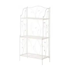 Glitzhome&reg; Rectangular 3-Tiered Metal Shelf Planter Stand White