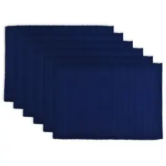 DII&reg; Ribbed Cotton Placemats, 6ct. Nautical Blue