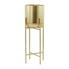 Gold Modern Planter, 13" x 13" x 46"