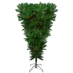 7ft. Pre-Lit Green Sugar Pine Upside Down Artificial Christmas Tree, Clear Lights