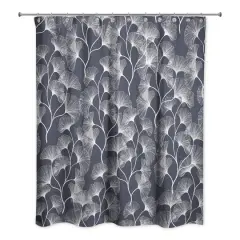 Gingko Shower Curtain Navy