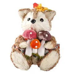 6.75" Sitting Fox with Mushrooms Natural D&eacute;cor by Ashland&reg;