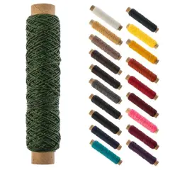Gudebrod 0.018" 3 Ply Waxed Thread Bobbin, 75ft. Olive