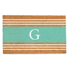 Teal Monogram Stripe Doormat G